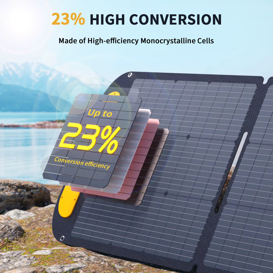 VTOMAN VS200 Faltbares Solarpanel Set, 200W Hocheffizientes Solarpanel in Schwarz für Reisen, Telefon und Boot, 19V - Bild 3