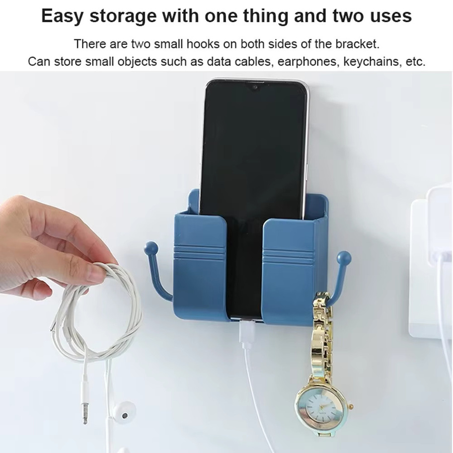 STONEGO Wandmontierte Aufbewahrungsbox in Weiß als Organizer für Fernbedienungen und Handy-Ladegeräte - Bild 3