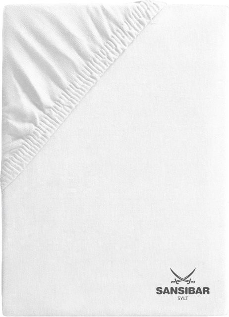 Spannbettlaken SANSIBAR Jersey aus Baumwolle, Weiß, B/T: 140 x 200 cm - Bild 1