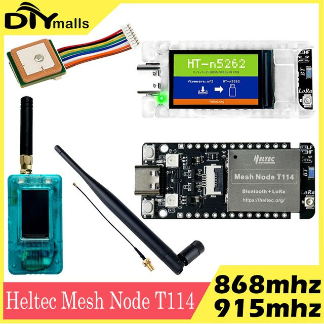 Heltec Mesh Node T114 Meshtastic Tracker Board mit nRF52840, SX1262 LoRaWAN und GPS in Schwarz inklusive 868/915 MHz Antenne - Bild 1