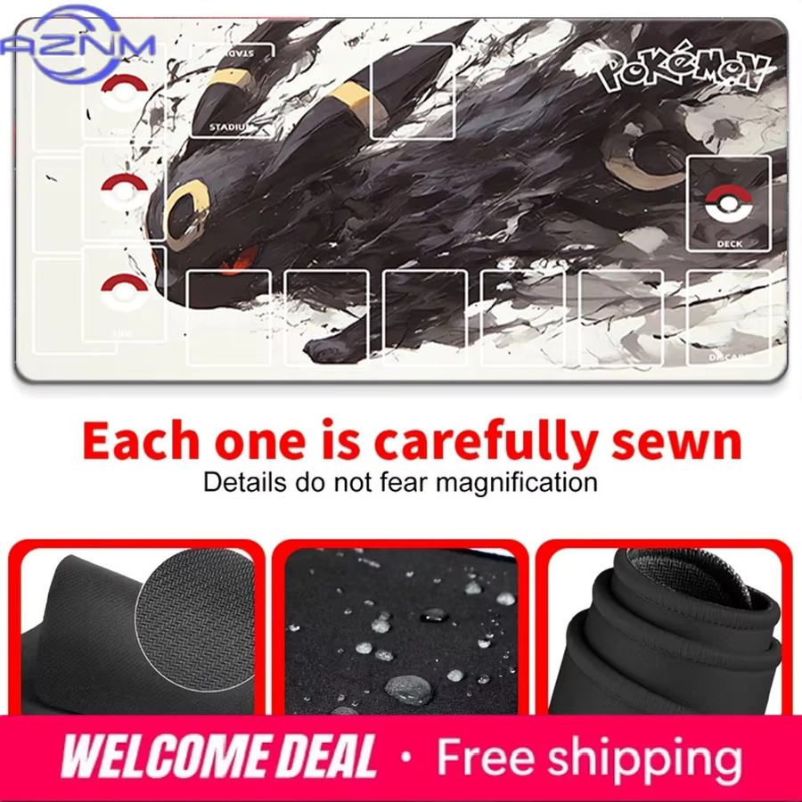 Potdemiel Umbreon Dark Eeveelution Pokemon TCG Spielmatte, Große Rutschfeste Schreibtisch-Gaming-Mausunterlage - Bild 4