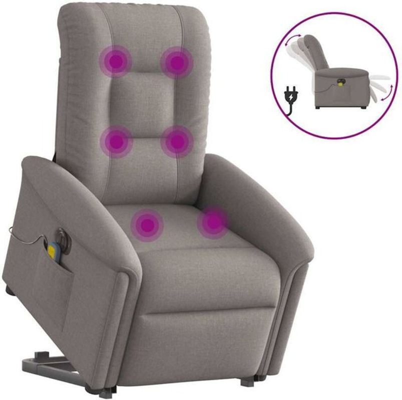 Elektrischer Massagesessel mit Aufstehhilfe von vidaxl in Taupe meliertem Stoff - Bild 1