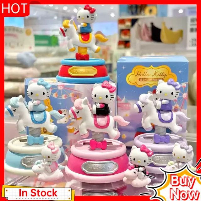 Hello Kitty Karussell Solarbetriebene Blind Box Sammelfigur Multicolor als Schreibtischdekoration für Kinder - Bild 1