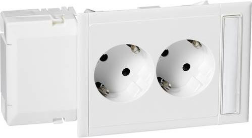 Schneider Electric 5940044 Einbaudose mit 2-fach Steckdose in Weiß - Bild 1
