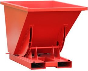 STIER Kippbehälter mit Abrollmechanismus in Rot, Volumen: 0,6 m³, Tragkraft: 1000 kg, B/T/H: 147,5 x 94,5 x 97,0 cm - Bild 1