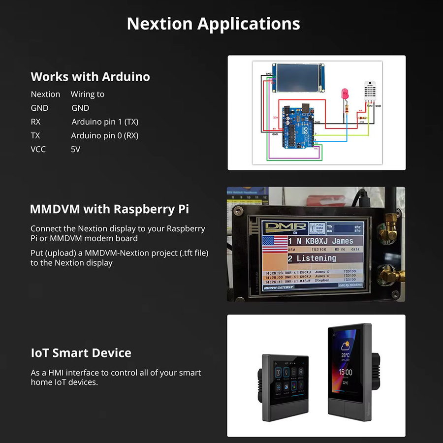 Nextion NX3224K024 2.4 Zoll Resistives HMI Touch Display TFT LCD Modul in Schwarz kompatibel mit Arduino - Bild 3