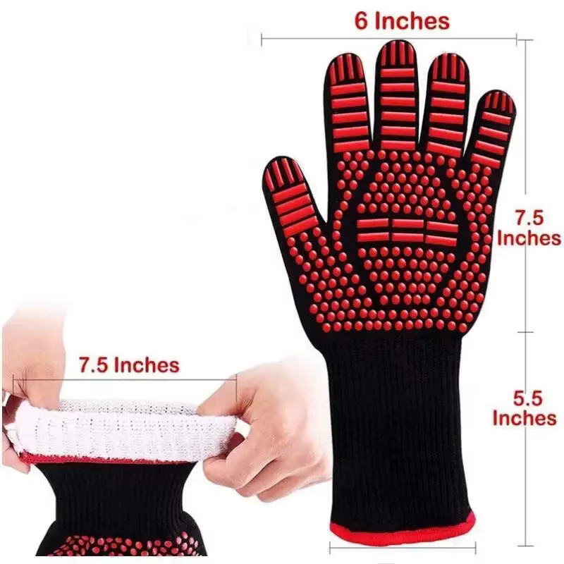 INMAICH Hitzebeständige Küchenhandschuhe in Blau, rutschfeste und feuerfeste Grillhandschuhe für den Ofen und zum Grillen - Bild 3