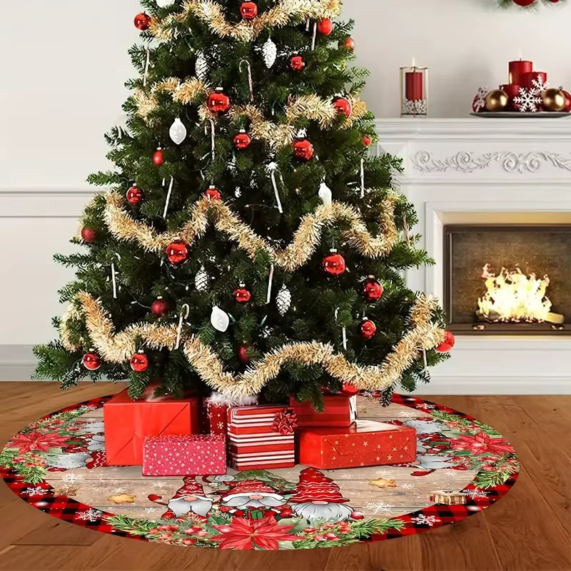 VIKAMA Weihnachtsbaumrock mit Weihnachtselfen-Design in Multicolour aus Textil - Bild 4