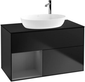 V&B Waschtischunterschrank Finion 100 mit Wandbeleuchtung, lackiert, B/T/H: 100 x 50,1 x 50,1 cm - Bild 1