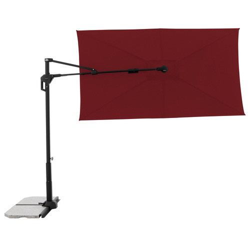 Doppler Ampelschirm in Rot mit Aluminiumgestell und recyceltem Polyethylen-Gewebe, B/T/H: 245 x 135 x 235 cm - Bild 2