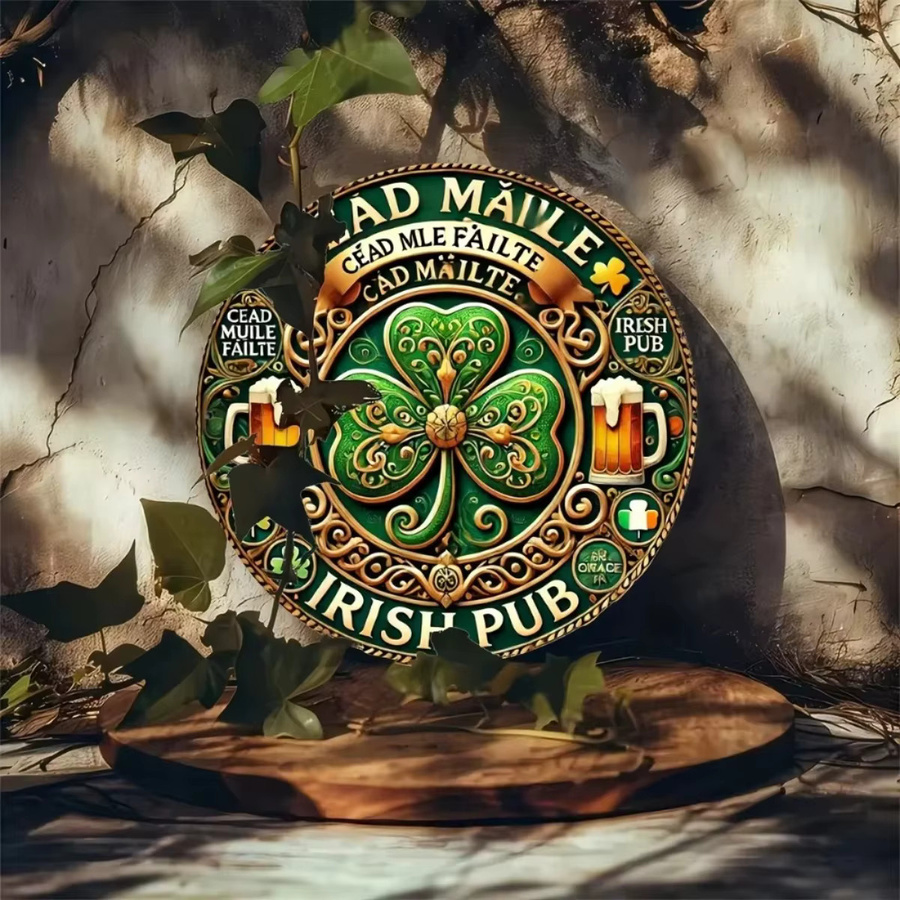CIFBUY St. Patrick's Day Deko-Schild mit grünem Kleeblatt-Design - Bild 4