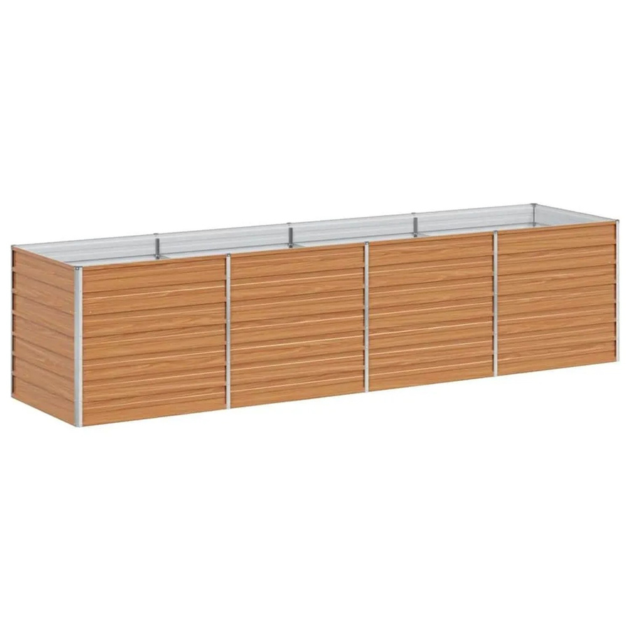 vidaXL Hochbeet aus verzinktem Stahl in Hellbraun, B/T/H: 320 x 80 x 77 cm - Bild 2