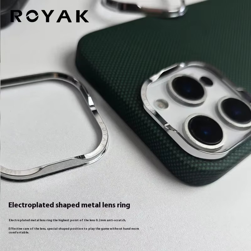 MagSafe Kohlefaser-Schutzhülle für iPhone 15 und iPhone 16 aus Kevlar in Grün, stoßfest und kratzfest - Bild 5