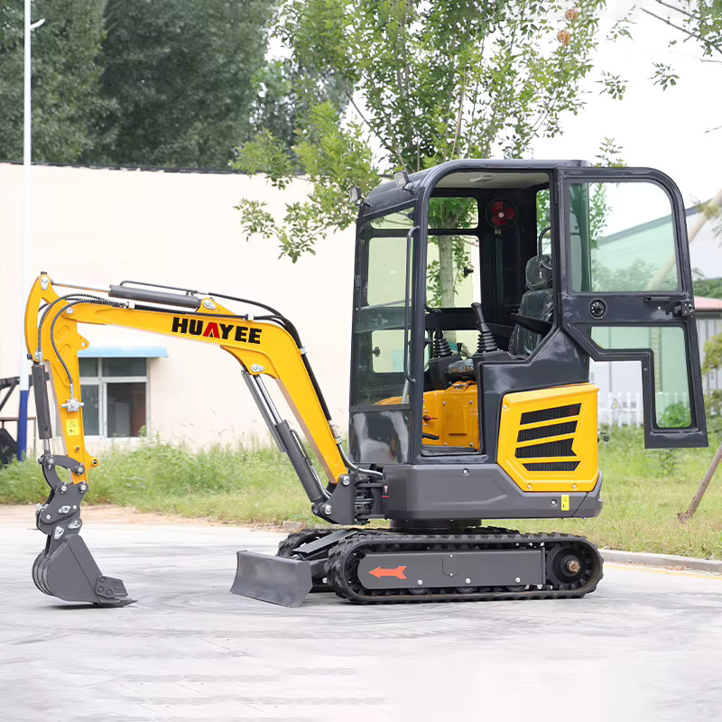 Huayee Mikro-Minibagger mit Hydrauliklöffel und Raupenantrieb in Gelb - Bild 6