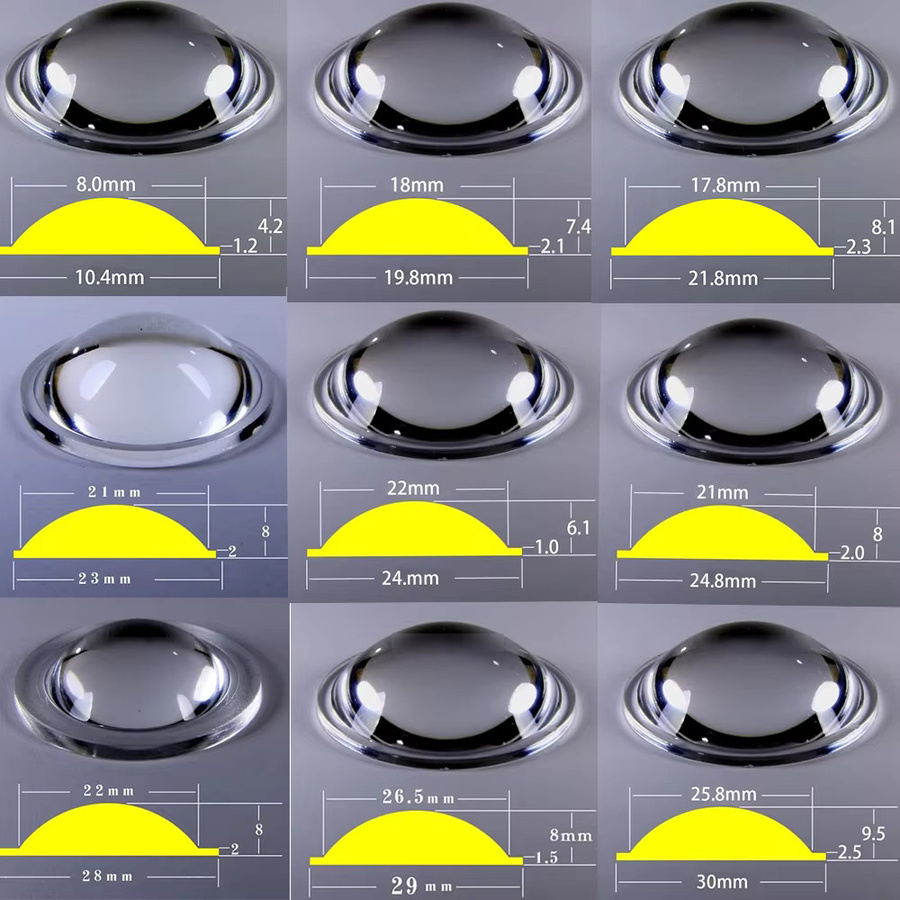 VBNM Optische Acryl-Plano-konvexe Linse in Transparent für LED-Taschenlampen und Strahler, Durchmesser: 10,4 bis 66 mm - Bild 2