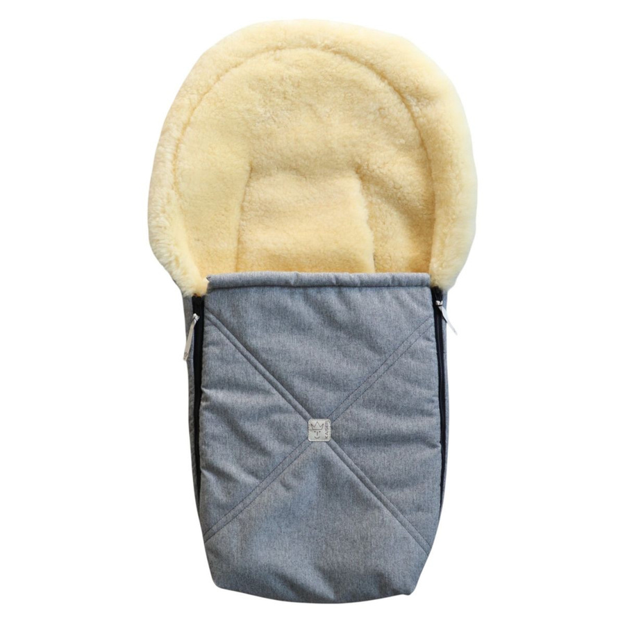 Kaiser Lammfell-Fußsack Emmy für Babyschalen und Babywannen in Light Grey Melange - Bild 1