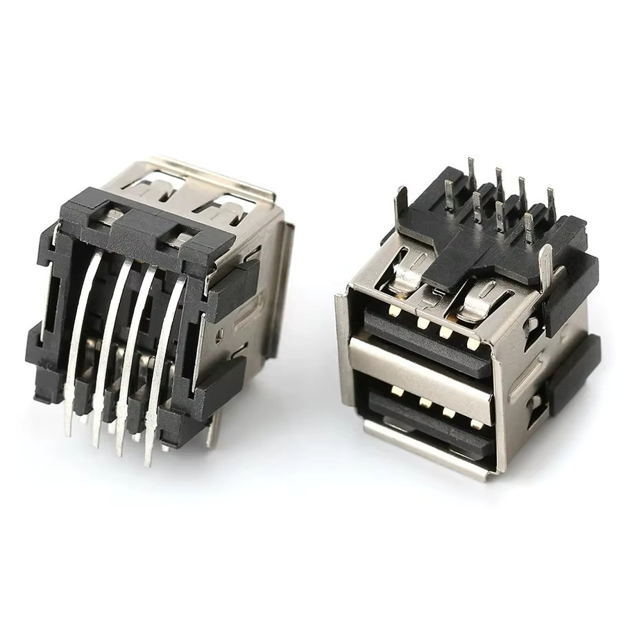 10 Stück USB Typ A Buchsen Set mit Lötanschluss für PCB als gerade oder gebogene Ausführung - Bild 2