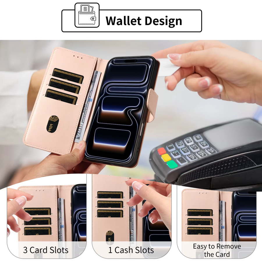 EAACAA Leder-Handyhülle für Samsung Galaxy S25 S24 S23 S22 S21 S20 S10 S9 S8 Ultra Plus FE Edge mit Kartenhalter und Ständer, Braun - Bild 4