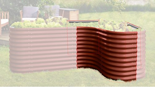 Vitavia Hochbeeterweiterung Terra Curve in Rubinrot aus Stahlblech, B/T/H: 80 x 80 x 86 cm - Bild 2