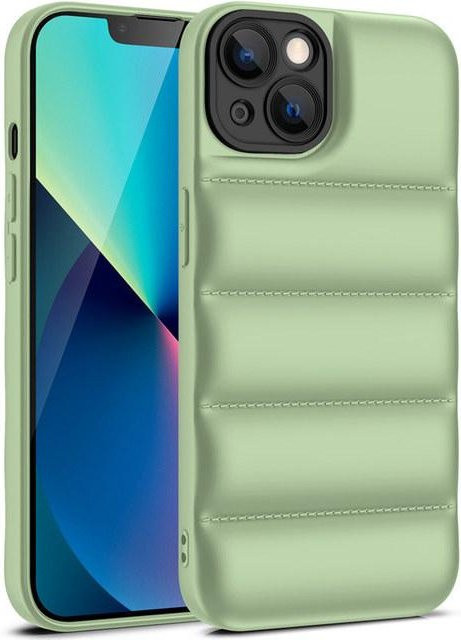 Luxuriöse Soft-Touch Daunenjacke Pufferhülle für Apple iPhone 16 Pro Max Mini XR X 8 7 SE in Grün - Bild 1