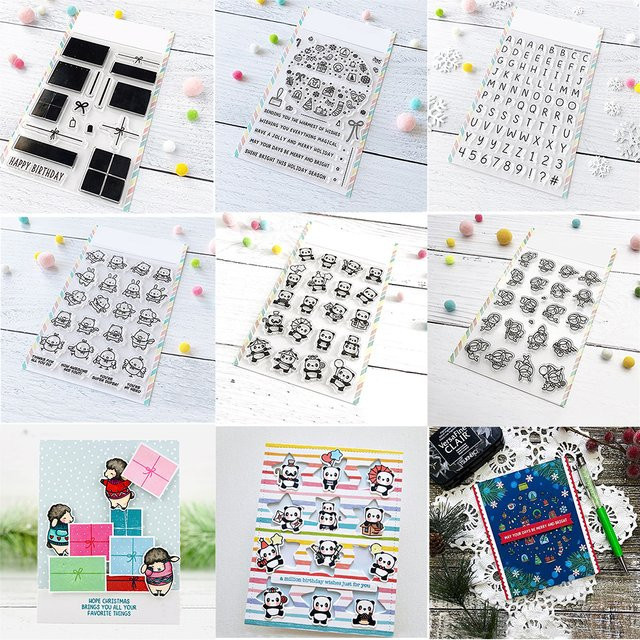 Alphabet Stempelset mit Känguru und Panda Motiv in Multicolor für DIY Scrapbooking und Bastelarbeiten - Bild 1