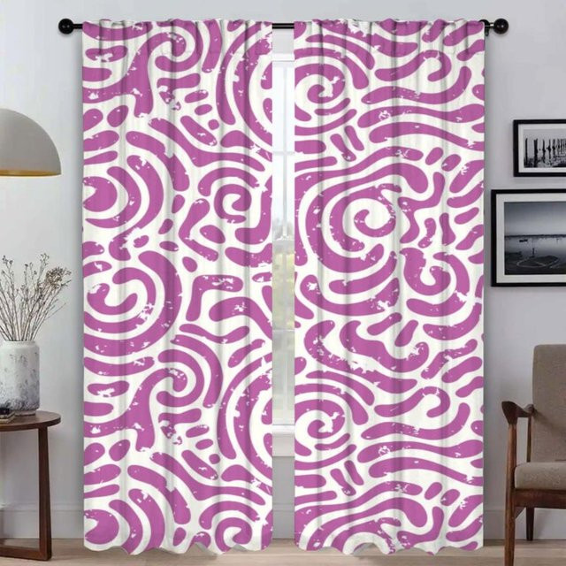 2er-Set Tüll-Vorhänge im böhmischen Stil als Mückenschutz und Raumteiler, Farbe: Pink, B: 50 cm, H: 70 cm - Bild 1