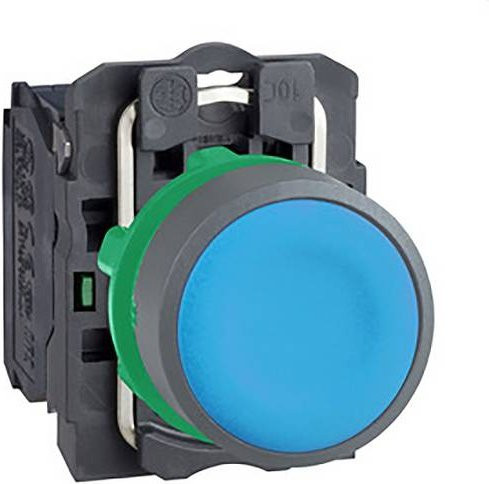 Schneider Electric XB5AA61C0 Drucktaster aus Kunststoff, blau, tastend, 22mm, grau - Bild 1