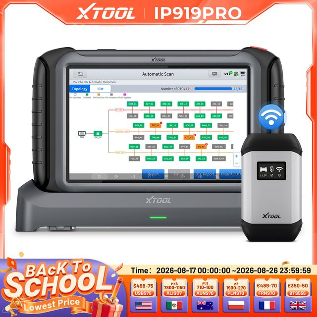XTOOL INPLUS IP919 Pro Automotive Scanner Schlüsselprogrammierer in Schwarz mit Alle Systemdiagnose, ECU-Programmierung, 51+ Resets sowie CAN FD und DOIP Unterstützung - Bild 1