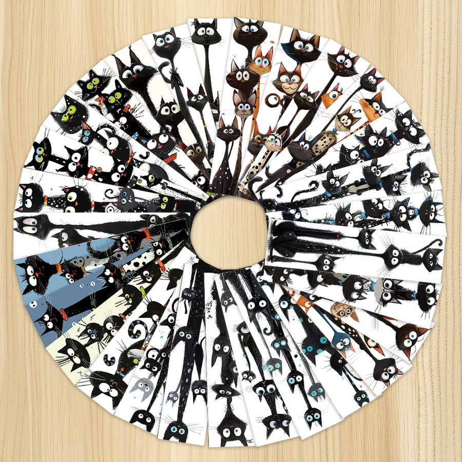 32 Stück Lesezeichen mit lustigen Katzenmotiven in Mehrfarbig, kreative künstlerische Designs aus Papier - Bild 5