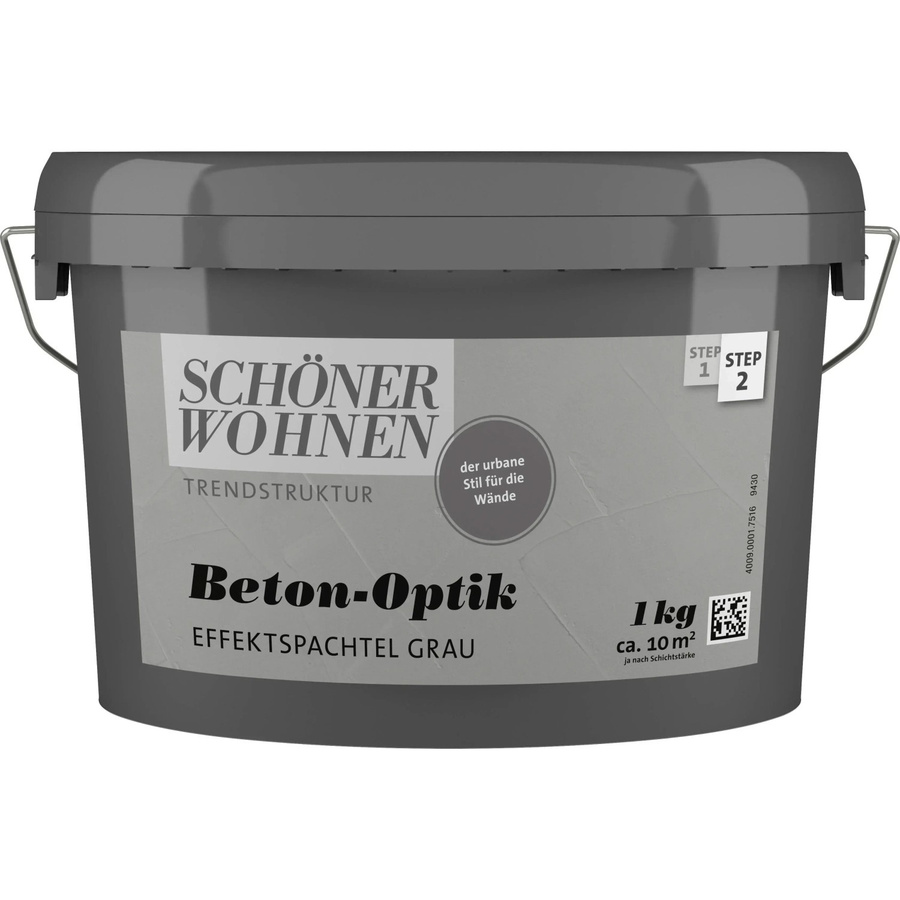 Schöner Wohnen Effektspachtel Trendstruktur in Beton-Optik, grau, 10 kg - Bild 3