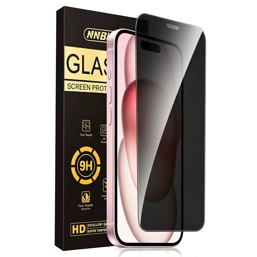 NNBILI Anti-Spy Sichtschutz-Displayschutzfolie aus Glas für iPhone 18 17 16 15 14 13 12 11 Pro Max Mini XS XR in Transparent - Bild 1
