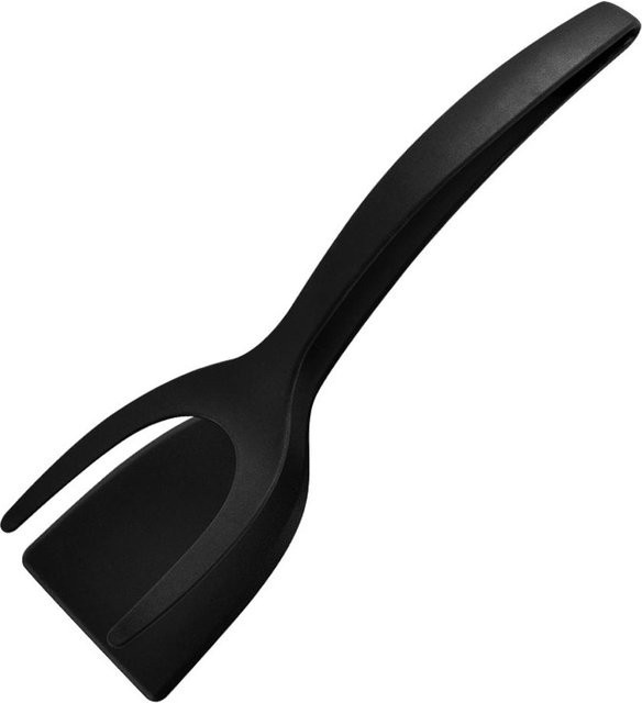 TOMTOP JMS 2-in-1 Griff- und Wendespachtelzange in Schwarz aus hitzebeständigem Nylon und Silikon - Bild 1