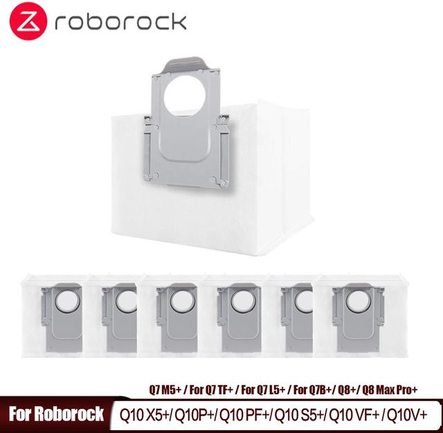 Roborock Staubsaugerzubehör Staubbeutel in Weiß für Q10 X5+, Q10P+, Q10 PF+, Q8+, Q8 Max Pro+, Q10 S5+, Q10 VF+ und Q10V+ (6/20 Stück) - Bild 1