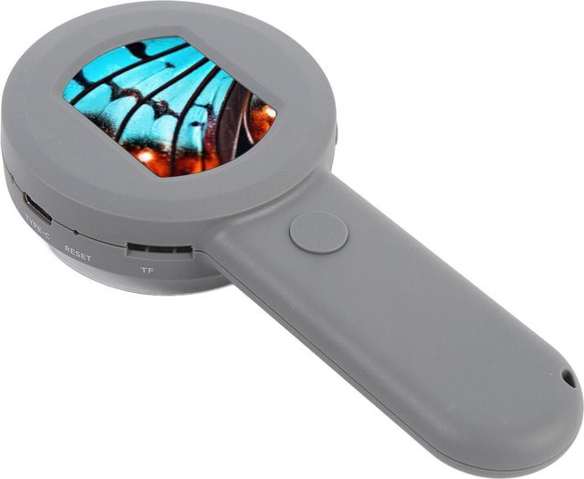 DIYelecs Digitales Mikroskop, 100-fache beleuchtete Juwelierlupe, Grau - Bild 1