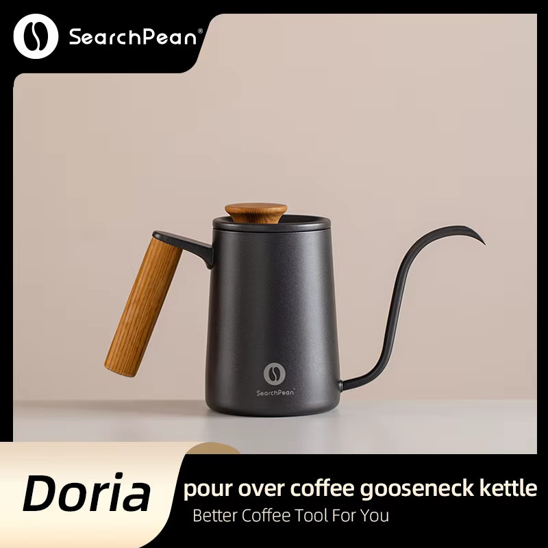 SearchPean Kaffeekanne mit Schwanenhals zum Übergießen, 600 ml, Schwarz - Bild 3