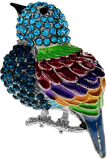 YIRAN Jewelry Brosche, Vogel, Emaille, Kristall, Schwarz, Damen - Bild 1