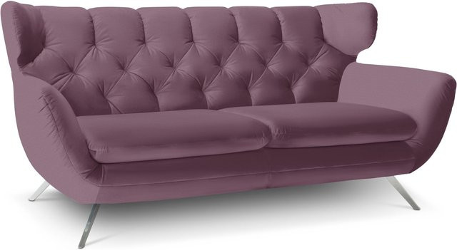 Sofa 2,5 Sitzer CHARLSTON 2.0 CANDY in Kupfer mit Diamantsteppung und Samtbezug, B/T/H: 200 x 95 x 61 cm - Bild 1