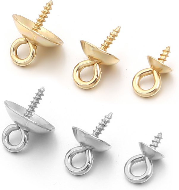 louleur Anhänger-Anschlüsse, Edelstahl, Schraube Auge Pins, Unisex - Bild 1