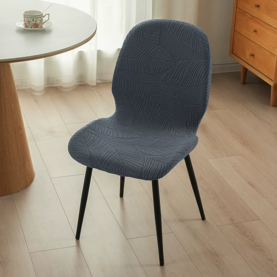 WANERQU Schmetterlingsförmige Stuhlhussen für Esszimmerstühle, grau, floral, waschbar und schmutzabweisend - Bild 5