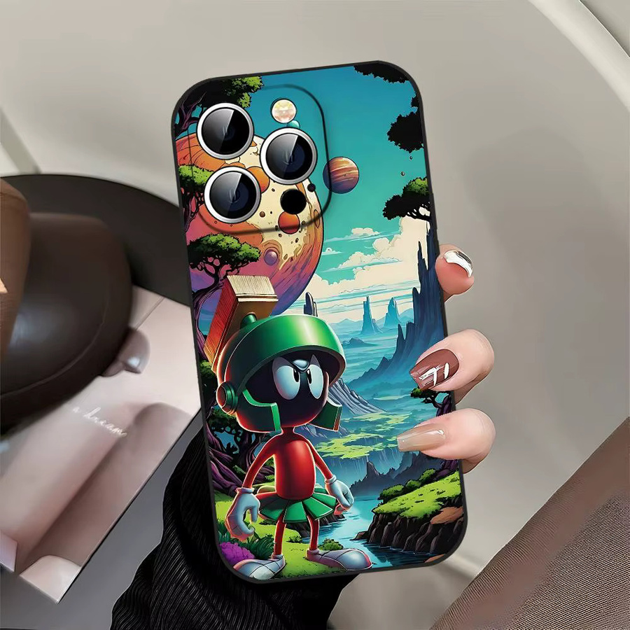 Handyhülle Cartoon M-Marvin The-Martian in Schwarz passend für iPhone 17, 16, 15, 14, 13, 11 Pro Max, Plus, X, XR, XS Max und 13 Mini - Bild 5