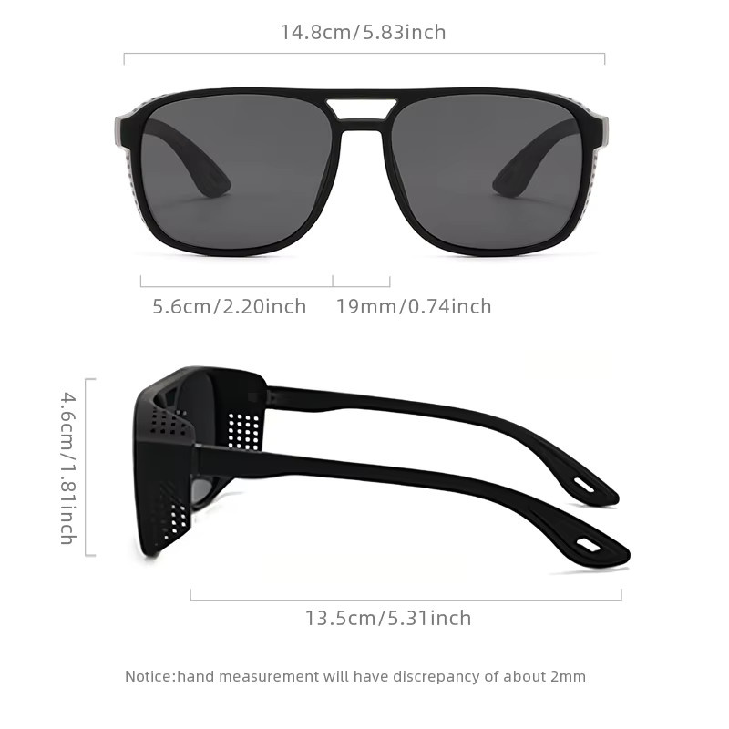 FUQIAN Sonnenbrille, Square, Vollrand, Kunststoff, Schwarz, Unisex - Bild 4