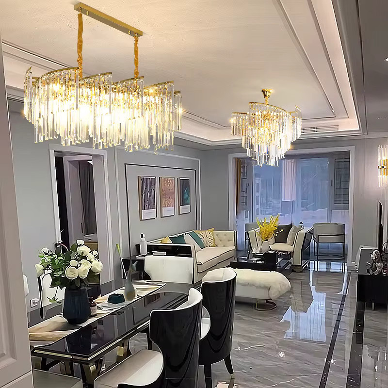 YUENSLIGHTING LED-Kronleuchter in Gold mit Glas-Spirale als dekorative Hängelampe für dein Wohnzimmer - Bild 2