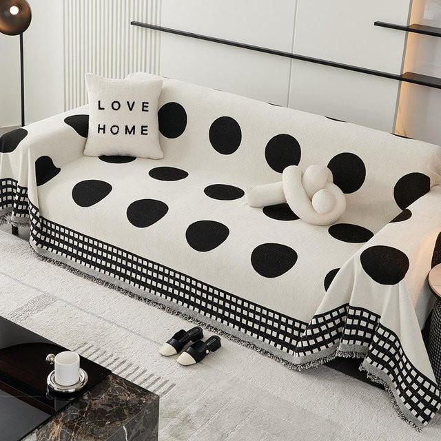 Chenille-Jacquard Sofaüberwurf mit floralem Muster in Weiß, rutschfeste Sofadecke zum Staubschutz und gegen Katzenkratzer, B/H: 130 x 180 cm - Bild 1