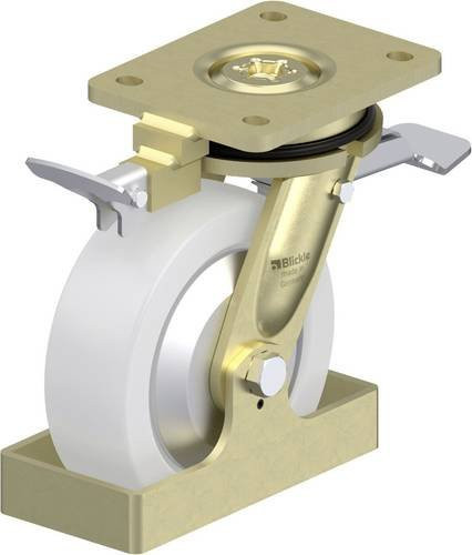 Blickle Schwerlast-Lenkrolle LS-SPO 160K-ST-FA-RI4-FS in Weiß mit Kunststoffrad und 160 mm Durchmesser, Tragfähigkeit max. 850 kg - Bild 1
