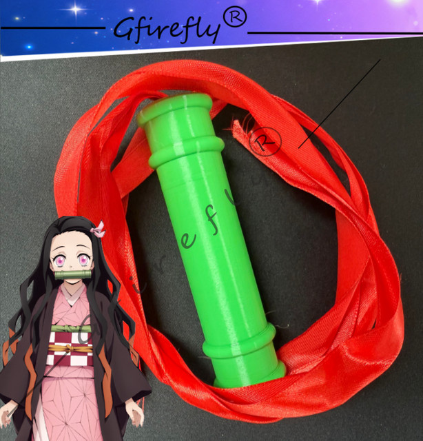Kamado Nezuko Bambusrohr-Requisite, Cosplay-Zubehör, Kunststoff, Grün - Bild 1