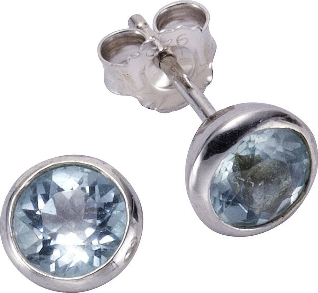 Zeeme Gemstones Ohrringe 925 Silber, Blautopas, Damen - Bild 1