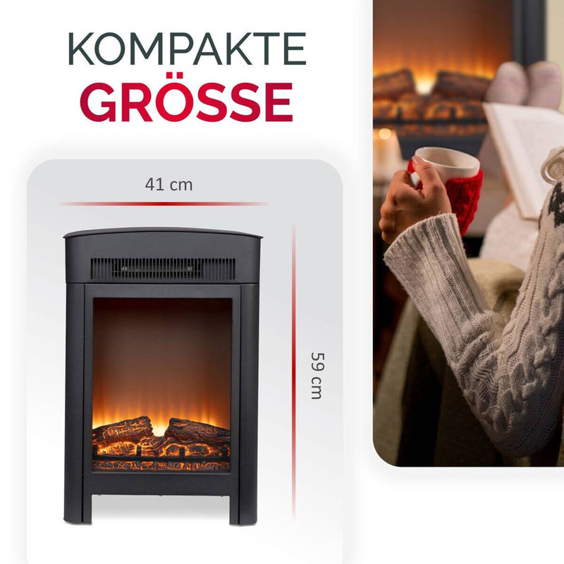 Alpina Elektrokamin aus Metall in Schwarz mit 1800 W, B/H/T: 59 x 41 x 26 cm - Bild 5