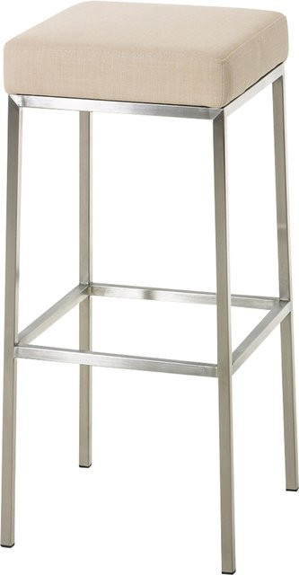 TPFLiving Barhocker Montana E mit Edelstahlgestell und Stoffbezug in Creme/Beige, B/T/H: 37 x 37 x 80 cm - Bild 1