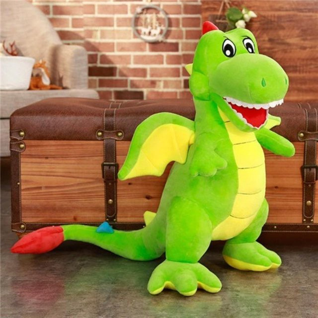 Boutique Toy Tribe Dinosaurierfigur, Feuerdrache und Flugsaurier Plüschtier, Große Stoffpuppe, grün, 55cm - Bild 1