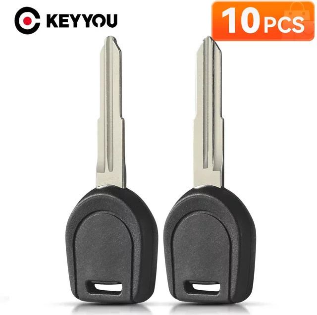 KEYYOU 10er Set Transponder Schlüsselhülle für Mitsubishi Colt Outlander Mirage Pajero in Schwarz ohne Chip MIT11 MIT8 Klinge - Bild 1